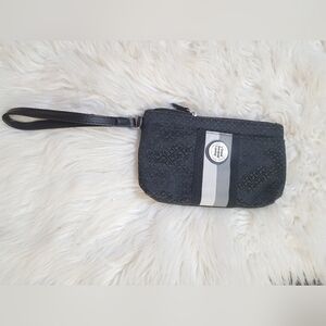 Tommy Hilfiger Stripe Continental Wallet-Black/White/Grey